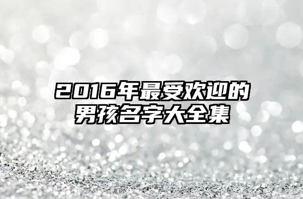 2016年最受欢迎的男孩名字大全集