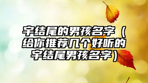 宇结尾的男孩名字（给你推荐几个好听的宇结尾男孩名字）