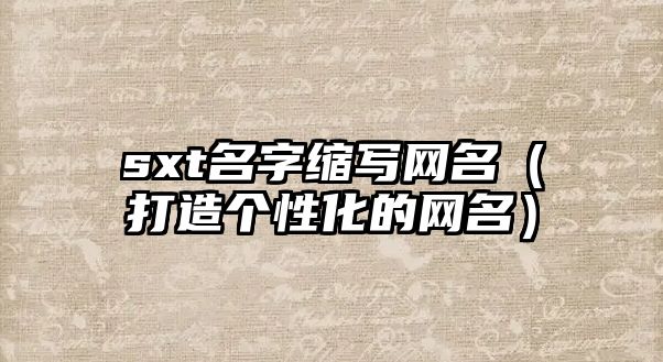 sxt名字缩写网名（打造个性化的网名）