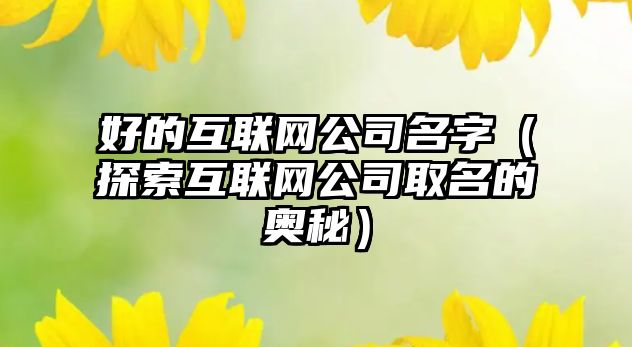 好的互联网公司名字（探索互联网公司取名的奥秘）