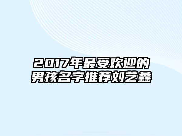 2017年最受欢迎的男孩名字推荐刘艺鑫