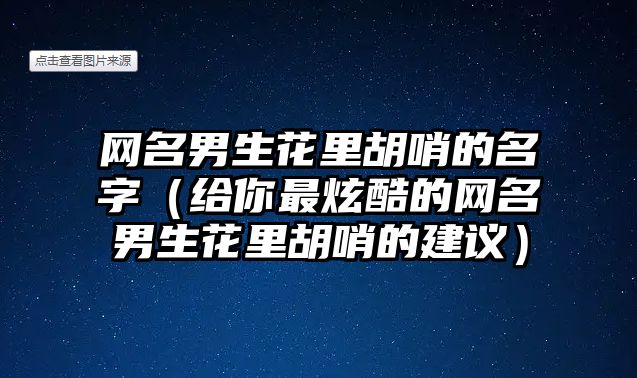 网名男生花里胡哨的名字（给你最炫酷的网名男生花里胡哨的建议）