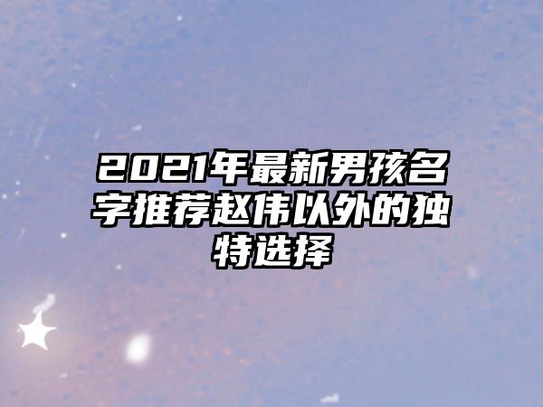 2021年最新男孩名字推荐赵伟以外的独特选择