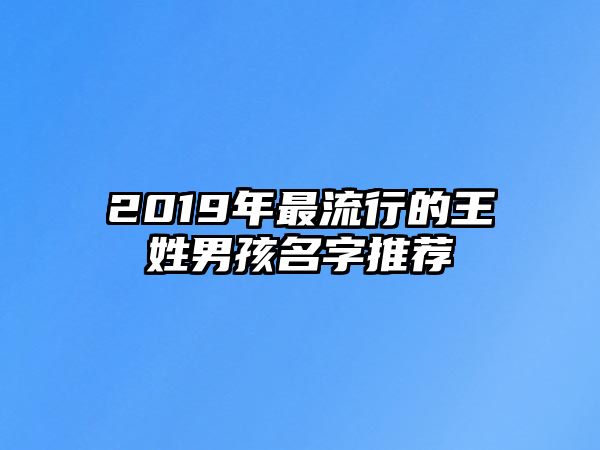 2019年最流行的王姓男孩名字推荐