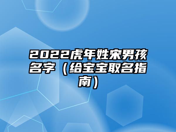 2022虎年姓宋男孩名字（给宝宝取名指南）