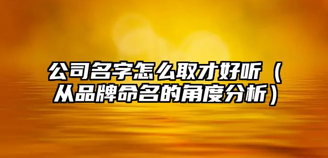 公司名字怎么取才好听（从品牌命名的角度分析）