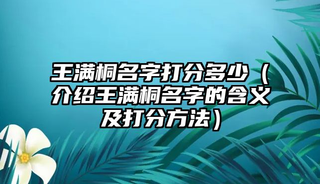 王满桐名字打分多少（介绍王满桐名字的含义及打分方法）