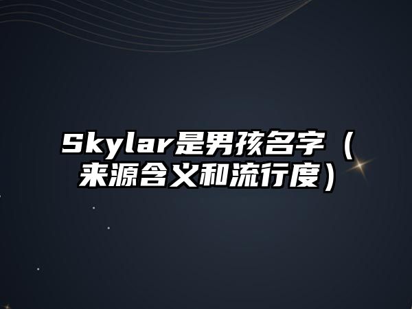 Skylar是男孩名字（来源含义和流行度）