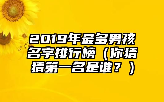 2019年最多男孩名字排行榜（你猜猜第一名是谁？）