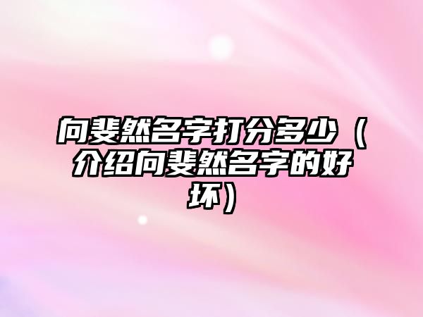 向斐然名字打分多少（介绍向斐然名字的好坏）