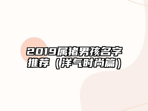 2019属猪男孩名字推荐（洋气时尚篇）