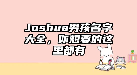 Joshua男孩名字大全，你想要的这里都有