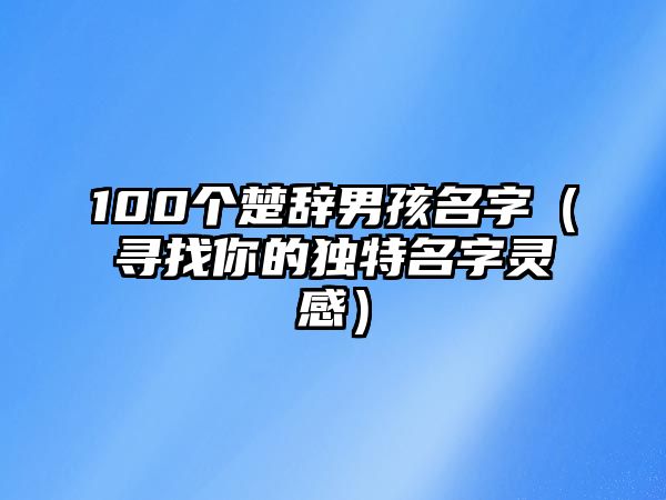 100个楚辞男孩名字（寻找你的独特名字灵感）