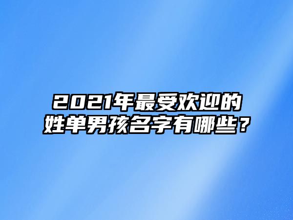 2021年最受欢迎的姓单男孩名字有哪些？