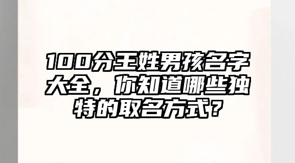 100分王姓男孩名字大全，你知道哪些独特的取名方式？