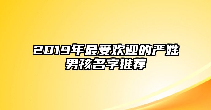 2019年最受欢迎的严姓男孩名字推荐