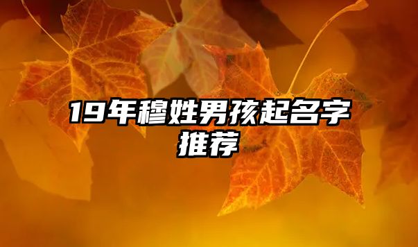 19年穆姓男孩起名字推荐