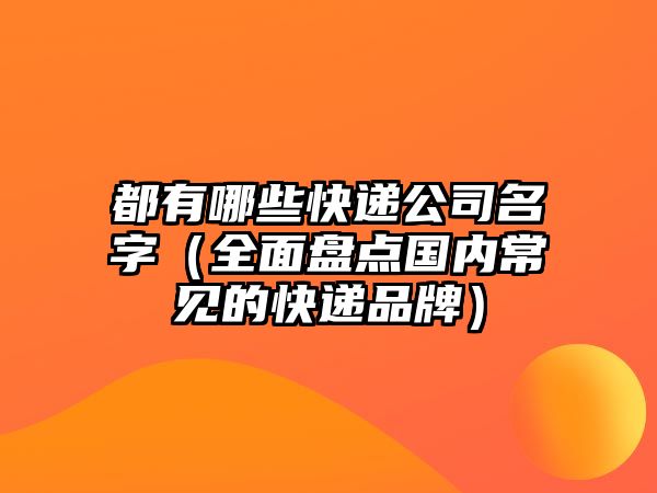 都有哪些快递公司名字（全面盘点国内常见的快递品牌）