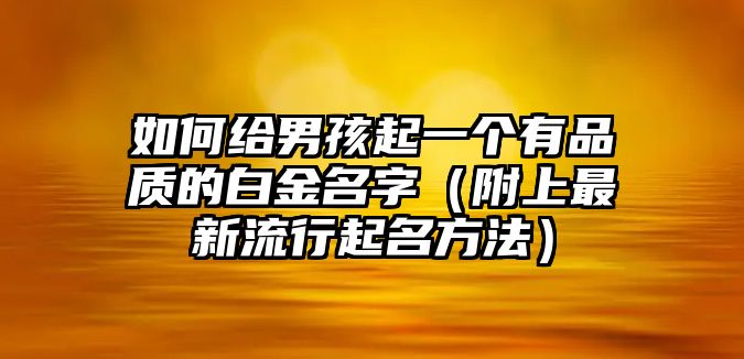 如何给男孩起一个有品质的白金名字（附上最新流行起名方法）