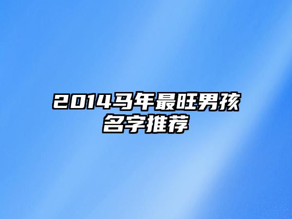 2014马年最旺男孩名字推荐