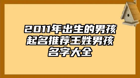 2011年出生的男孩起名推荐王姓男孩名字大全