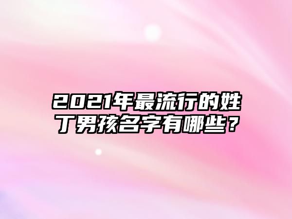 2021年最流行的姓丁男孩名字有哪些？