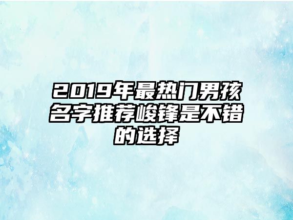 2019年最热门男孩名字推荐峻锋是不错的选择