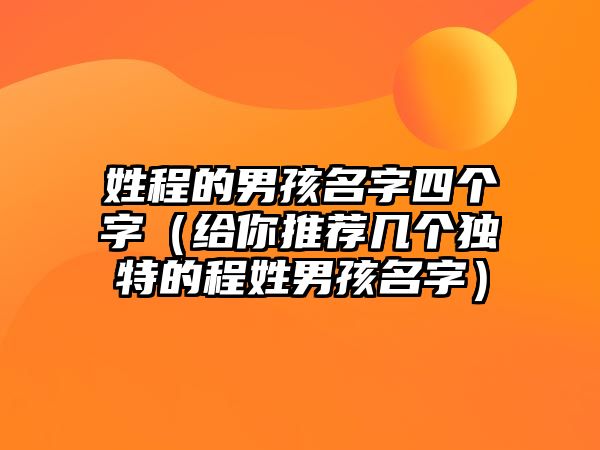 姓程的男孩名字四个字（给你推荐几个独特的程姓男孩名字）