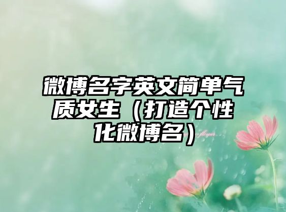 微博名字英文简单气质女生（打造个性化微博名）