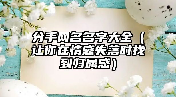 分手网名名字大全（让你在情感失落时找到归属感）