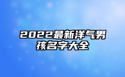 2022最新洋气男孩名字大全