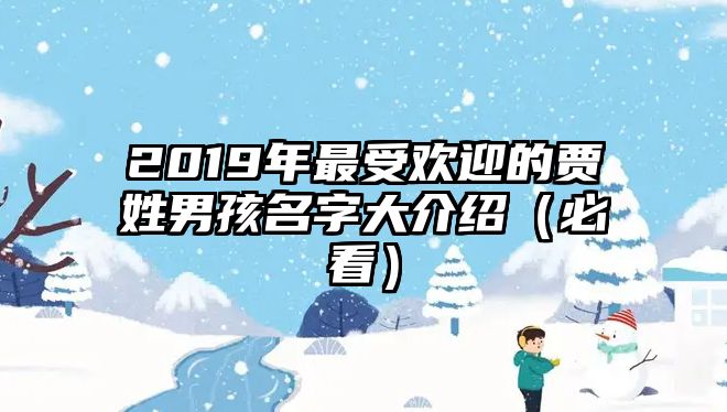 2019年最受欢迎的贾姓男孩名字大介绍（必看）