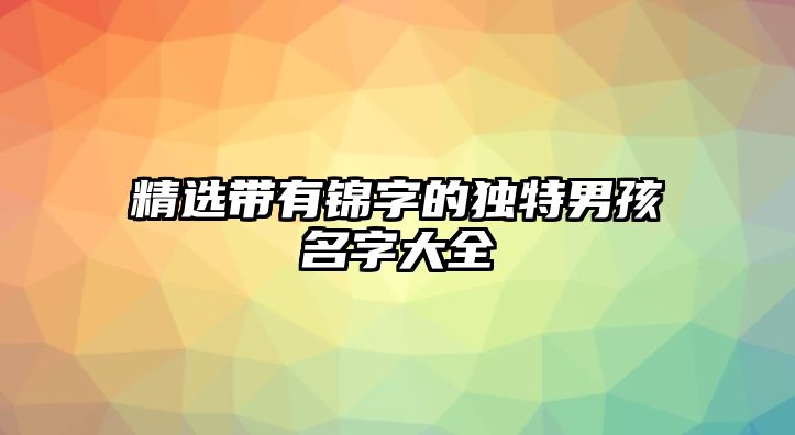 精选带有锦字的独特男孩名字大全