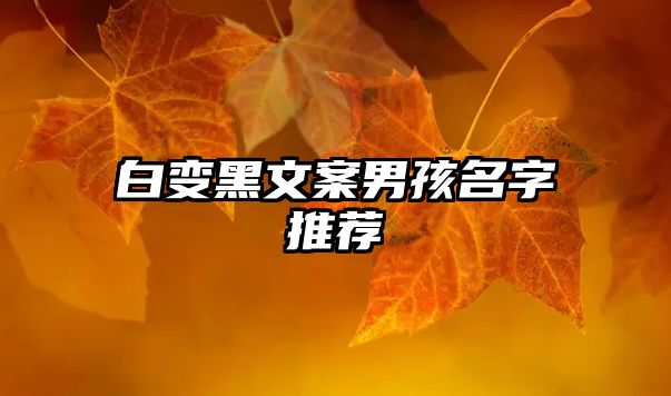 白变黑文案男孩名字推荐