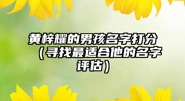 黄梓耀的男孩名字打分（寻找最适合他的名字评估）