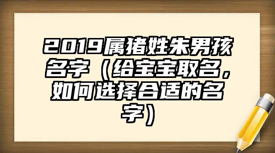 2019属猪姓朱男孩名字（给宝宝取名，如何选择合适的名字）