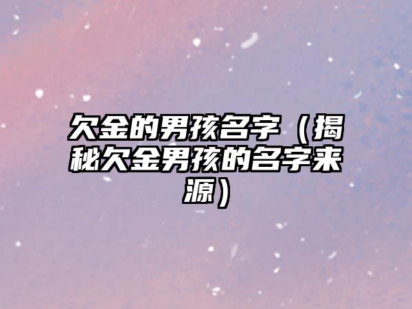 欠金的男孩名字（揭秘欠金男孩的名字来源）