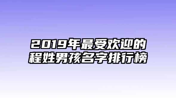 2019年最受欢迎的程姓男孩名字排行榜