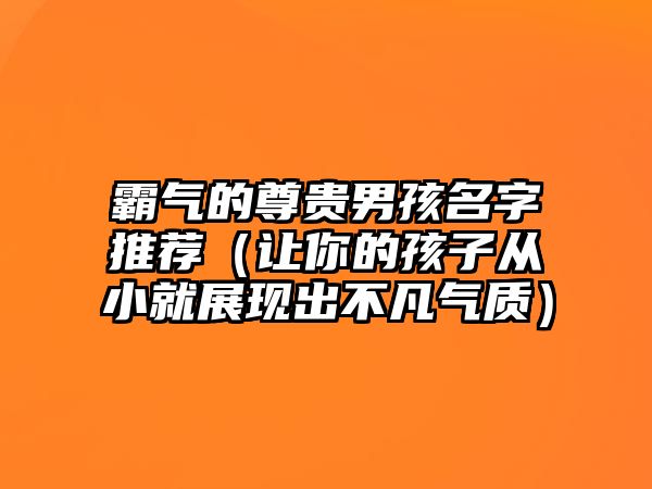 霸气的尊贵男孩名字推荐（让你的孩子从小就展现出不凡气质）