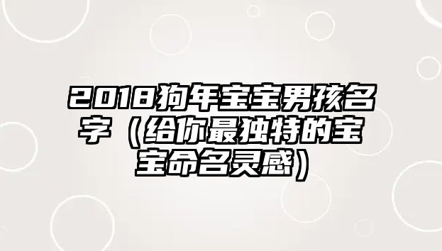 2018狗年宝宝男孩名字（给你最独特的宝宝命名灵感）