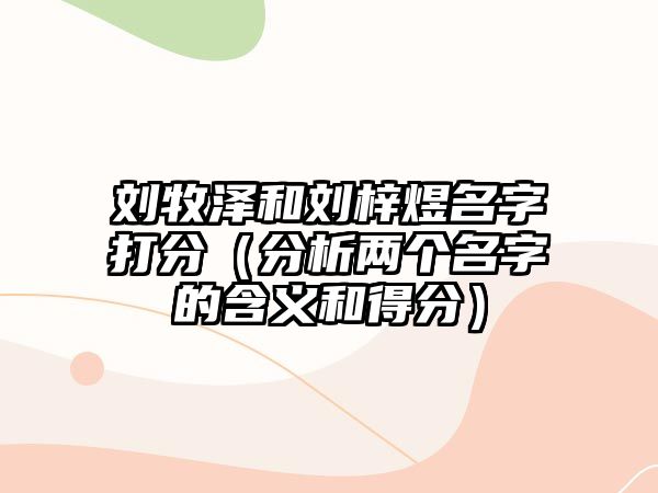 刘牧泽和刘梓煜名字打分（分析两个名字的含义和得分）