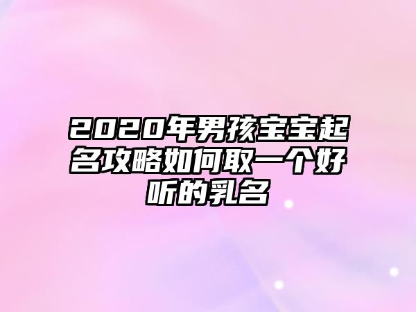 2020年男孩宝宝起名攻略如何取一个好听的乳名