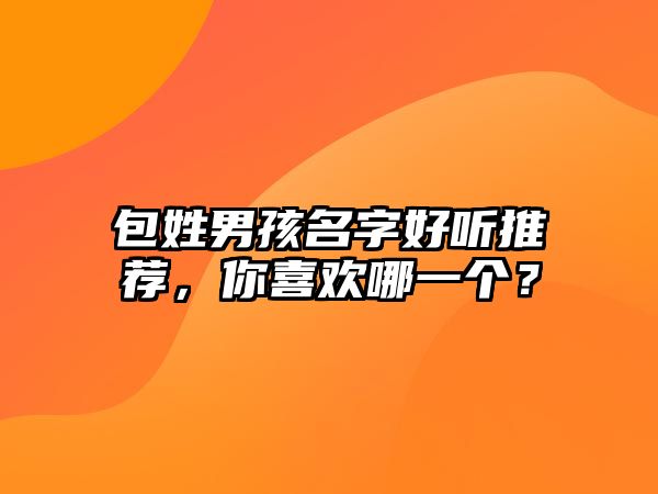 包姓男孩名字好听推荐，你喜欢哪一个？