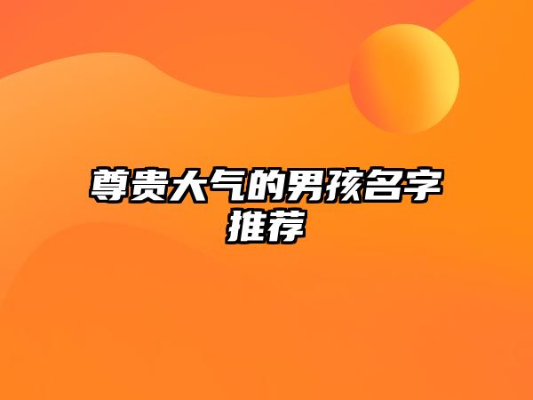 尊贵大气的男孩名字推荐