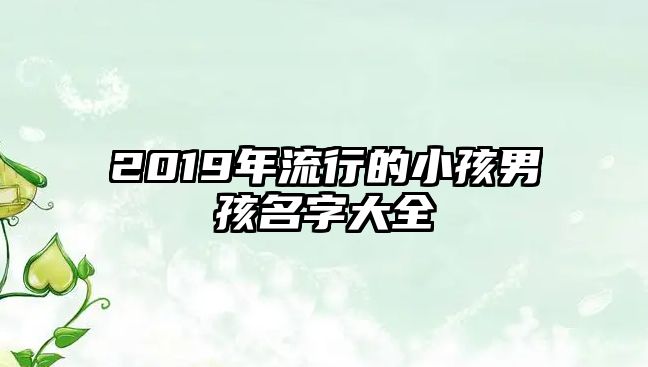 2019年流行的小孩男孩名字大全