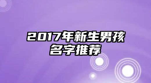 2017年新生男孩名字推荐