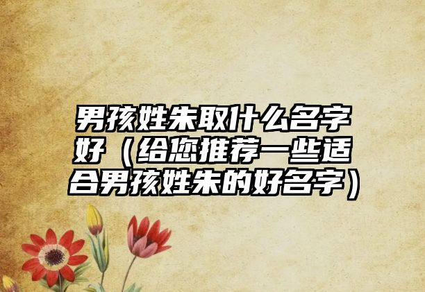 男孩姓朱取什么名字好（给您推荐一些适合男孩姓朱的好名字）