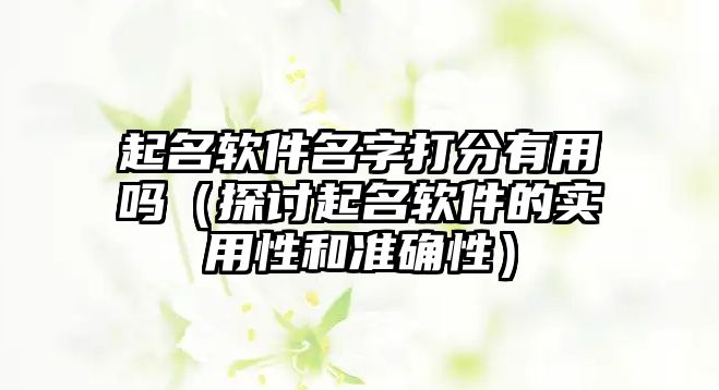 起名软件名字打分有用吗（探讨起名软件的实用性和准确性）