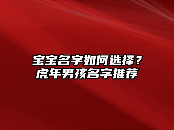 宝宝名字如何选择？虎年男孩名字推荐