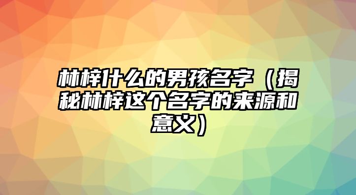 林梓什么的男孩名字（揭秘林梓这个名字的来源和意义）